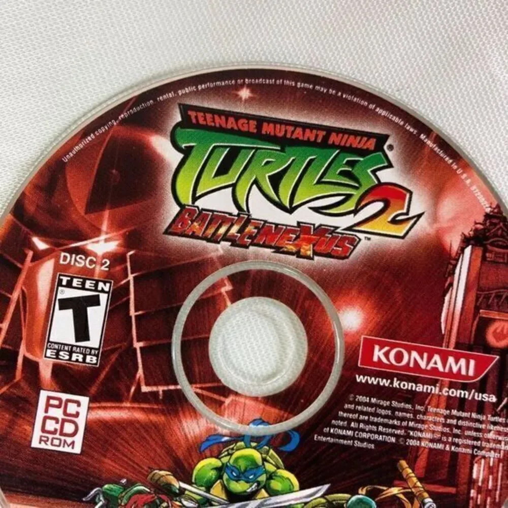 TMNT BattleNexus 2 PC Game 2004 Disc Loose Ninja‎ Turtles